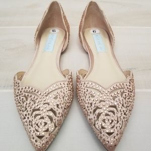 Betsey Johnson Pink Embellished Flats